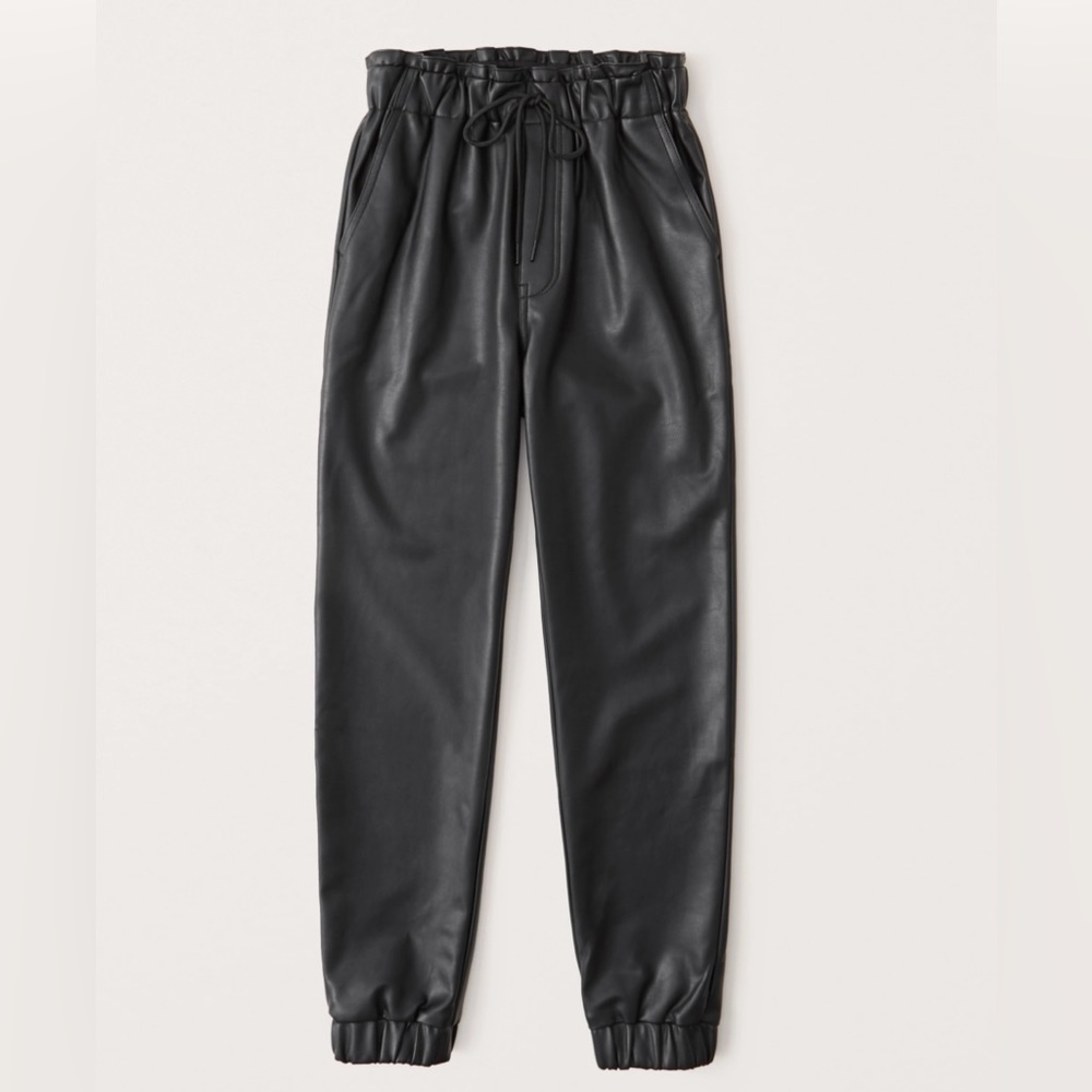 Abercrombie & Fitch Faux Leather Draw String Jogger